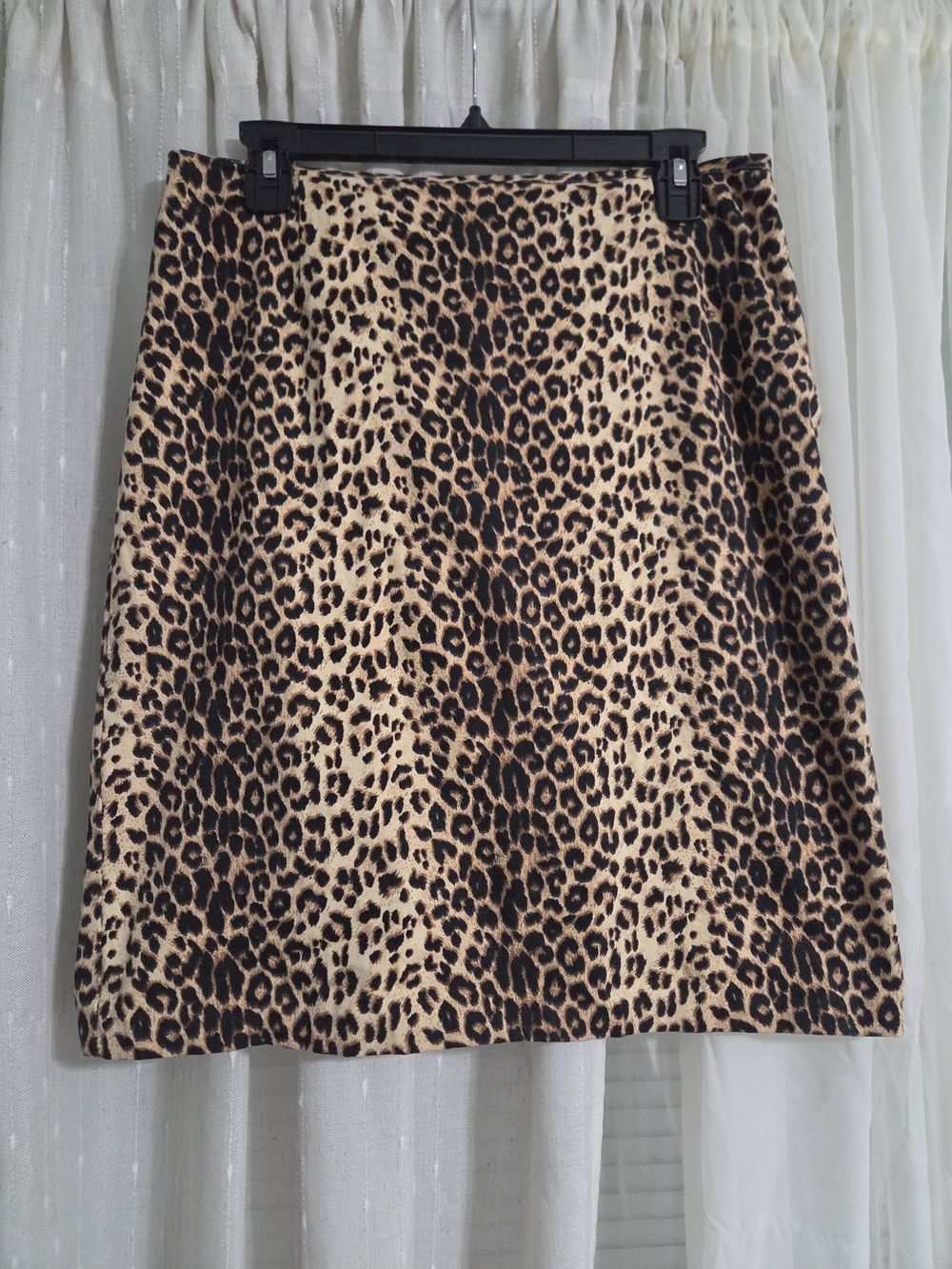 VTG Allison Taylor Stretch Leopard Print A-Line Women’s Skirt - Picture 1 of 6